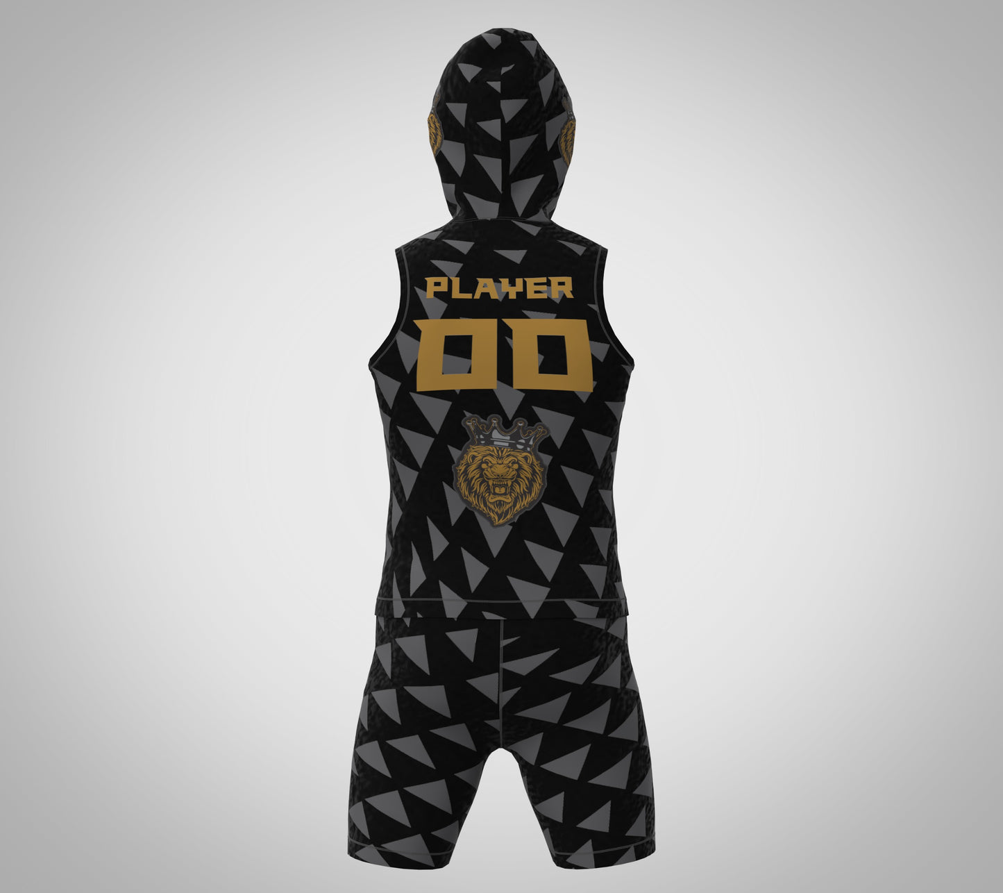 CUSTOM BLACK & GOLD COMPRESSION 7V7 FLAG FOOTBALL UNIFORM
