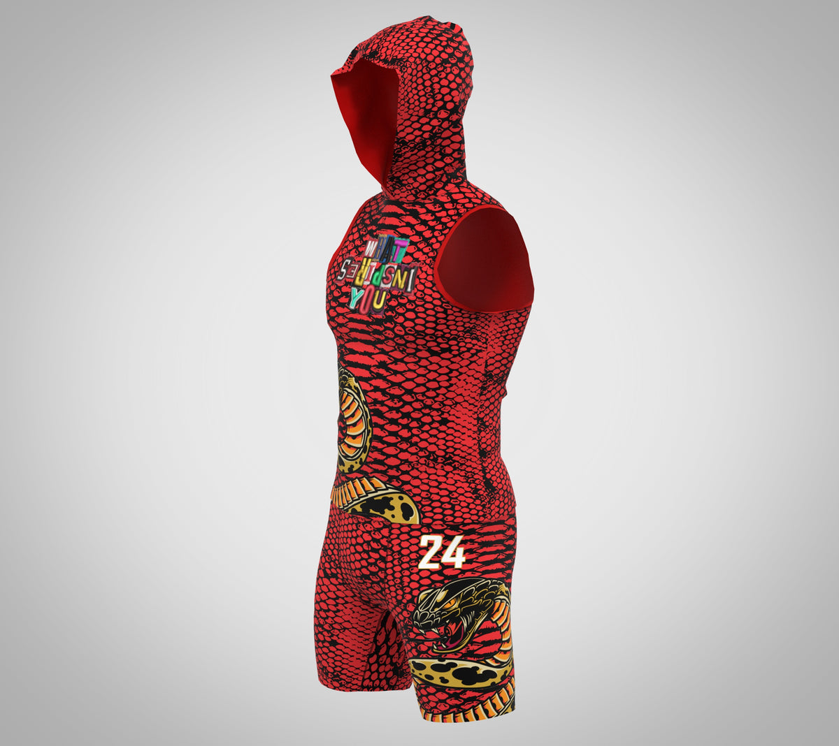 CUSTOM RED SNAKE PRINT COMPRESSION 7V7 FLAG FOOTBALL UNIFORM